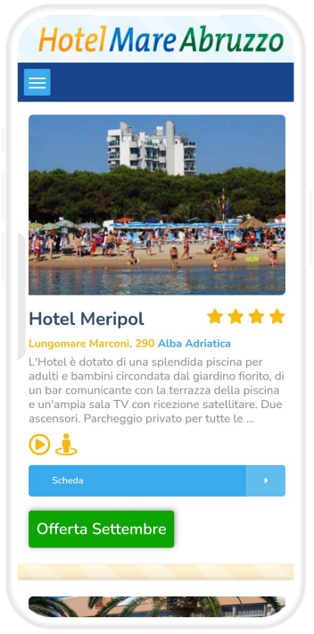 Anteprima della web app HotelMareAbruzzo su smartphone